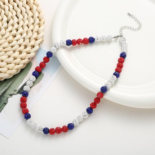 Baseball Necklace - Glitter Bling Clay Beaded Ice Collection Necklace for Men Boys Cool Gifts for Baseball Players Lovers3