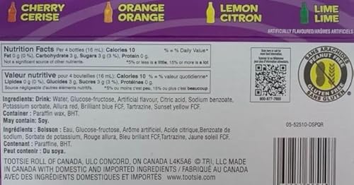 Nik-L-Nip 8 Wax Bottles (1 Pack) Authentic Retro Sweet Sugary Sweet Beverages