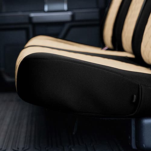 FH Group Custom Fit Car Seat Covers Specifically Made for 2015 - 2024 Ford F-150 XLT|Lariat| Raptor and 2017-2022 Ford F-250 F-350 F-450 - Water Resistant Ultraflex Neoprene - Rear Set Beige by FH Group - Image 6