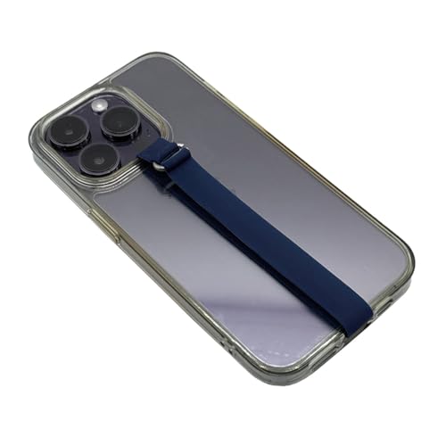 A-CRAFT スマホ バンド 伸縮 シリコン ワイヤレス充電対応 スマホ落下防止バンド ベルト (ネイビー)