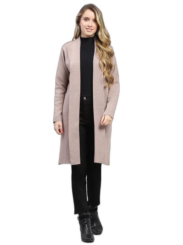 Image of Monte Carlo Womens Regular Fit Full Sleeve Front Open Solid Winter Cardigan (Pack of 1)