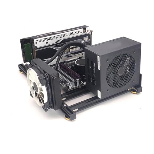Marco Abierto para Computadora SHINEOFI Gabinete ATX Soporte para Tarjetas Gráficas con Diseño de Enfriamiento Compatible con Fuente de Poder Única y SSD miniatura 6
