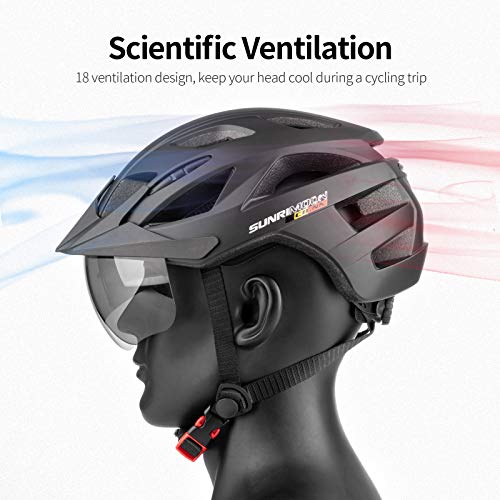 SUNRIMOON Adult Bike Helmet Cycling Helmets Mountain & Road Bicycle Helmets with USB Rechargeable Rear Light Detachable… - Image 7
