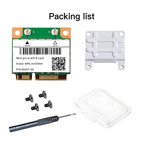Mpe-Ax3000H Wifi 6 Wireless Card Dual Band 802.11Ax Half Mini Pci-E Wifi Card Pci Express Network Adapter Bt5.0 2.4Ghz 574Mbps 5Ghz 2.4Gbps(160Mhz) For Windows 10/11 64 Bit Better 7260Hmw Wifi Card #TOP7