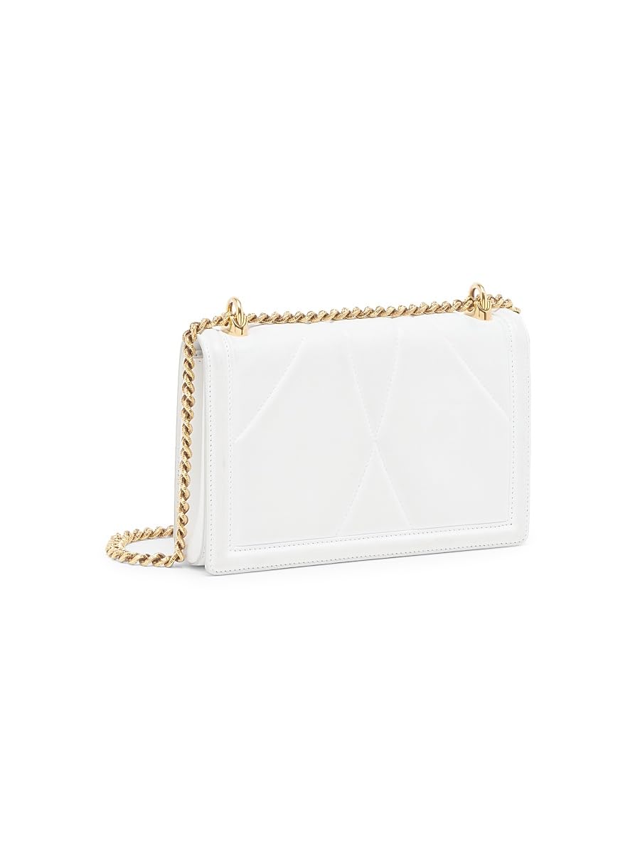 Dolce&Gabbana, Medium Devotion Quilted Leather Shoulder Bag: White