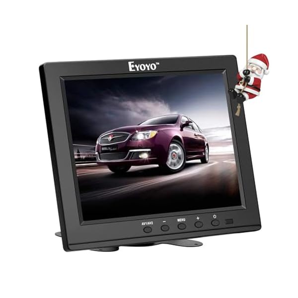 Eyoyo 8 Inch HDMI Monitor Small LCD Screen Mini Monitors 1024x768 4:3 TFT HD CCTV Security Display with Speakers HDMI VGA BNC AV Ypbpr Input for Computer PC Laptop RasPi Camera