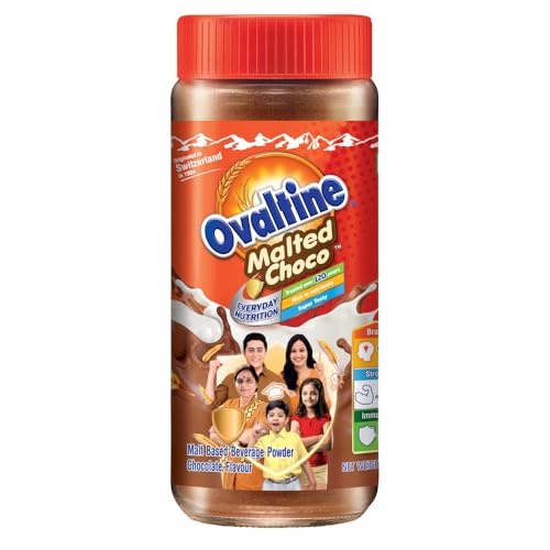 Image of OVALTINE Malted Health Drink Chocolate Flavour Powder, Health Drink for Kids Adults, Nutrition Vitamins Minerals, Malted Choco 400g Jar + Malted Choco 450g BIB (Pack of 2)