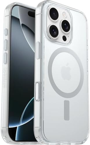 OtterBox Symmetry Series Clear MagSafe transparente Hülle füriPhone 16 Pro, stoßfest, sturzsicher, schützende Hülle, 3X getestet nach Militärstandard, Transparent
