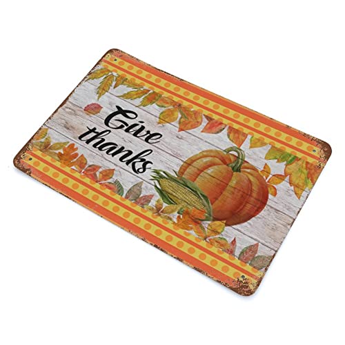 Panneau aluminium déco automne avec citrouilles et message