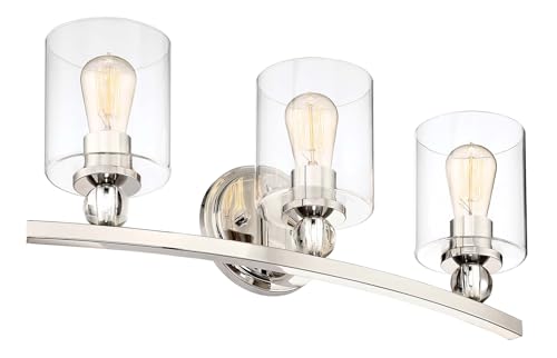 Image of Minka Lavery 3073-613 Studio 5 Vanity Bath Light, 3-Light, 180 Total Watts, 24-in H x 9-in W, Polished Nickel