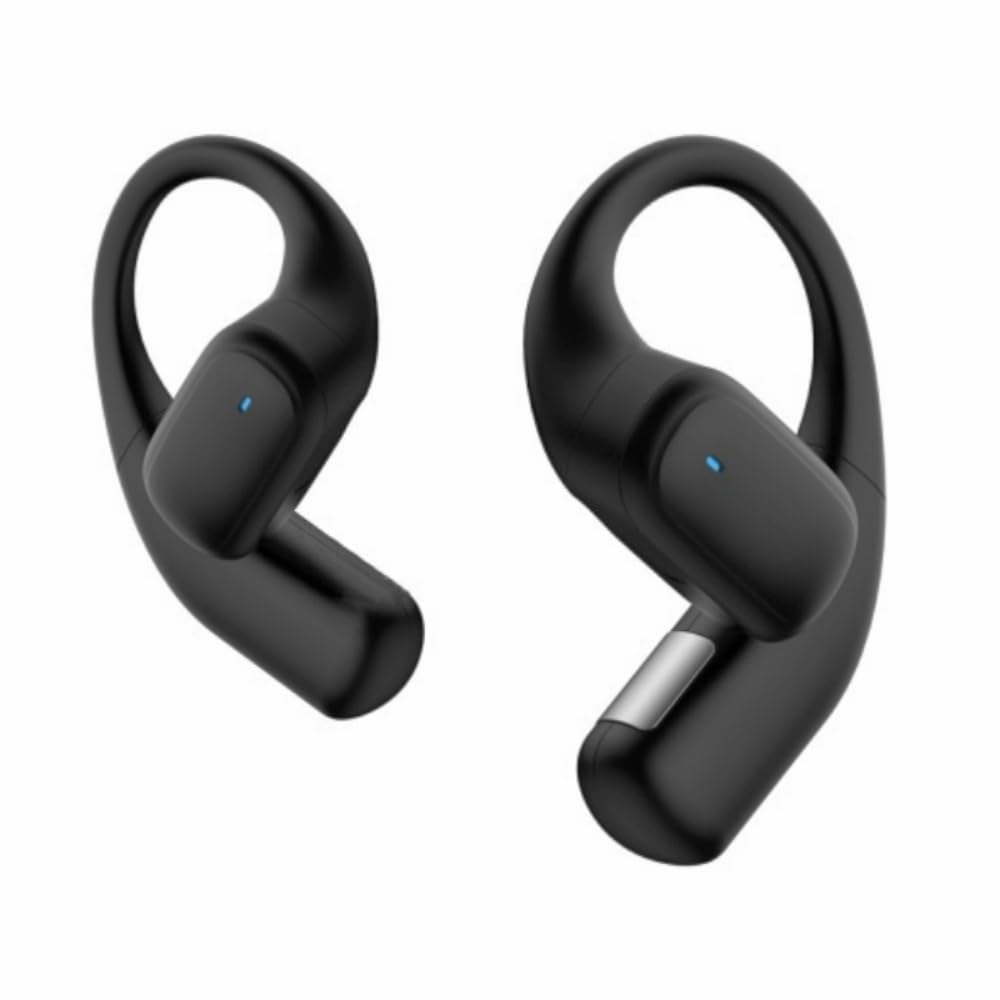 Open-Ear Bluetooth 5.3 Sports Headphones, 36H Playtime, IPX5 Waterproof, Wireless Ergonomic Design with Soft Silicone Ear Hooks (Black)