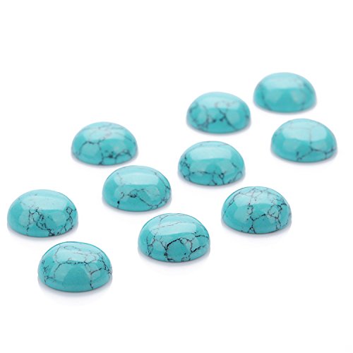 Jjg 20Pcs Round Stone Cabochons Flatbacks Turquoise Gemstone Dome Cameos, 4Mm #TOP2