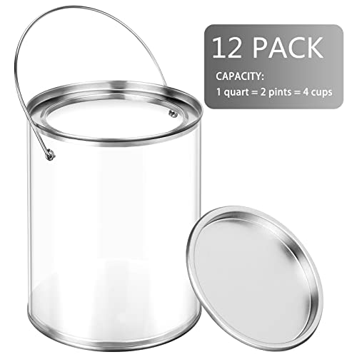 Yalikop Clear Plastic Paint Buckets with Metal Lids #TOP8