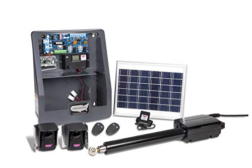USAutomatic Sentry 120320 300S Single Gate Operator Solar and AC Charging Options Included with Photo Eye Black/Grey