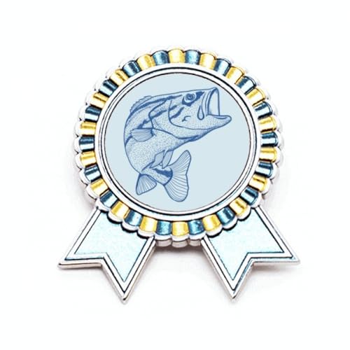 Pin's poisson bleu en métal style Art déco chic taille M