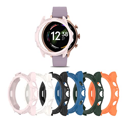 Schutzhülle kompatibel mit Fossil Damen Gen 6 42 mm Gehäuseabdeckung Bumper Shell TPU Anti-Scratch Rahmen für Fossil Gen 6 42 mm Smart Watch Zubehör Abdeckung Schutz Cover