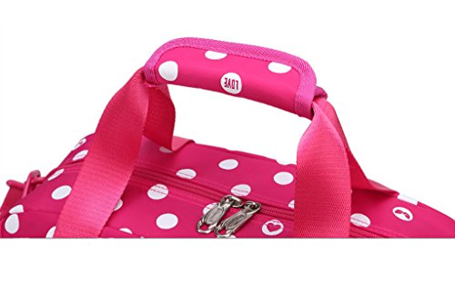 Bolso de mano con lunares rosa rojo de gran capacidad 4