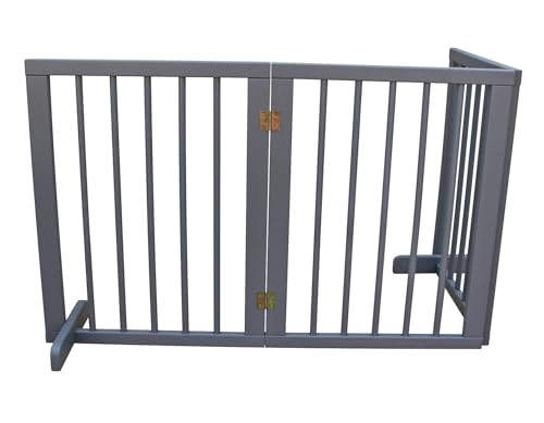 Absperrgitter Türgitter Treppenschutzgitter Schutzgitter Hundegitter 150 cm massiv 3E ohne Bohren (150 cm grau)