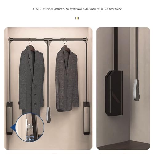 Tringles de garde-robe rétractables 22-47 pouces en acier robuste de 30 kg - 7