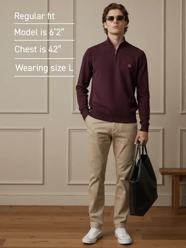 Image of DAMENSCH ReNEWd Soft Ribbed Texture, Strong Durable Fabric, Dyes Ottoman Half-Zip Sweatshirts