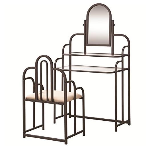 2-piece Vanity Set Tan and Bronze