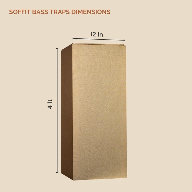 Image of Timber Acoustics Soffit Bass Traps | Premium Low-Frequency Absorption for Balanced & Clear Audio | Acoustic Room Treatment | Soundproof Corner Panels (Orange, 4ft x 12in)