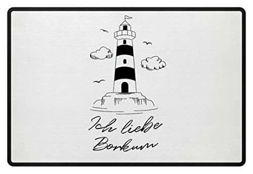 generisch Ich liebe Borkum Insel Leuchtturm Nordsee Urlaub Fußabtreter Urlaubserinnerung -...