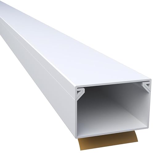 CILSON WDK3020SW 2700190 Lot de 10 goulottes de câbles autocollantes 30 x 20 mm 10 m Blanc 1 m/1000 mm Organisation des câbles à grand volume, qualité durable, CTR790085