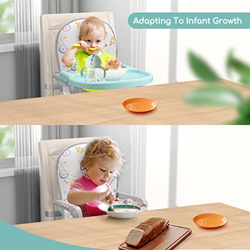 Uuoeebb Portable Table Booster Seat,Enlarged Tray,Easy To Clean,3-Point Harness, Compact Folding Design. Adjustable Seat Height And Tray Position,Grow With Baby High Chairs For Babies And Toddlers. #TOP6