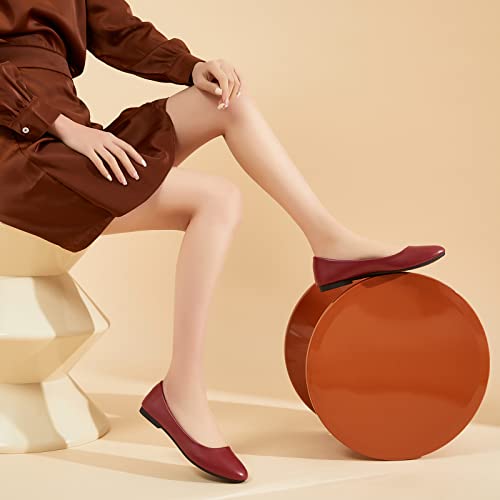 Image of Hash Bubbie Women's Flats Shoes Ballet Flats Dress Shoes Comfortable PU Leather Slip on Shoes for Women