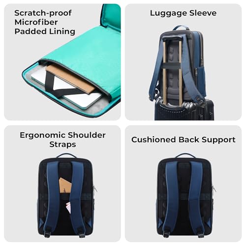 Image of Premium Laptop Messenger Bag - Durable Vegan Leather & Water-Resistant Briefcase for 15.6-inch Laptops - 3-Compartment Organizer, Ultra-Lightweight (435g)