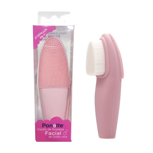 PONETTE - Cepillo de Limpieza Facial de Doble Cara, Rutina Facial, Limpieza Rostro, Cuidado Facial, Skincare, Silicona, Extrasuave, Marca Española