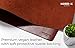 Nordik Leather Desk Mat - Whiskey Brown - Cable Organizer - Premium Mouse Mat & Desk Pad Protector - 35 X 17 Inch - Felt Vegan Leather - Large Office Mouse Pad & Blotter