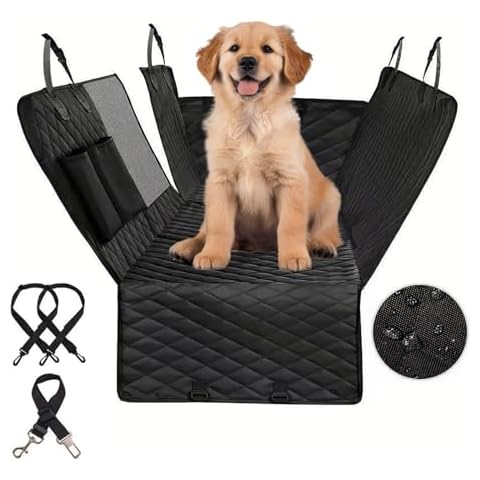 BEIKOTT Dog Car Seat Covers, Pet Seat Cover, Anti-Scratch Nonslip Waterproof Car Seat Cover, 600D Heavy-Duty Durable Car Backing Pet Hammock with Side Flaps for Cars Trucks SUVs Cover