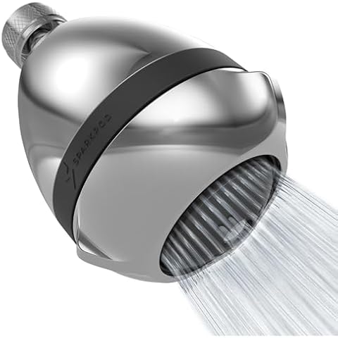 SparkPod 3 Inch Power Pressure Boosting Shower Head - Shower Water Pressure Booster - High Pressure Shower Heads for Low Water Pressure Homes - Rain & Massage 3-Setting Shower Heads (Polished Chrome) Cover