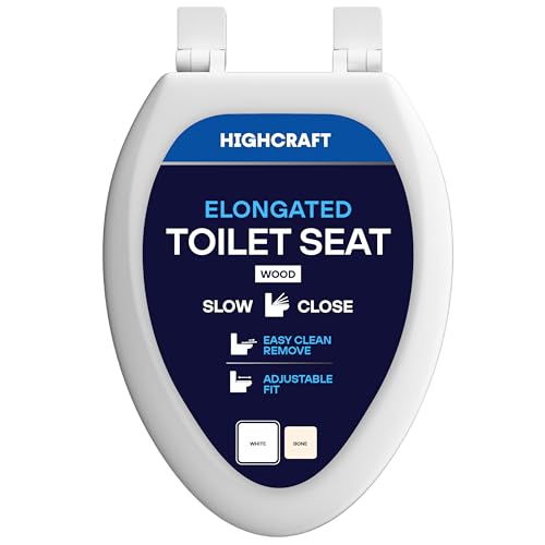 HIGHCRAFT Elongated Toilet Seat Slow-Close Design,