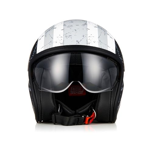 ORIGINE Casque de Moto Jet Casque de Scooter avec Lunettes ECE 22-06