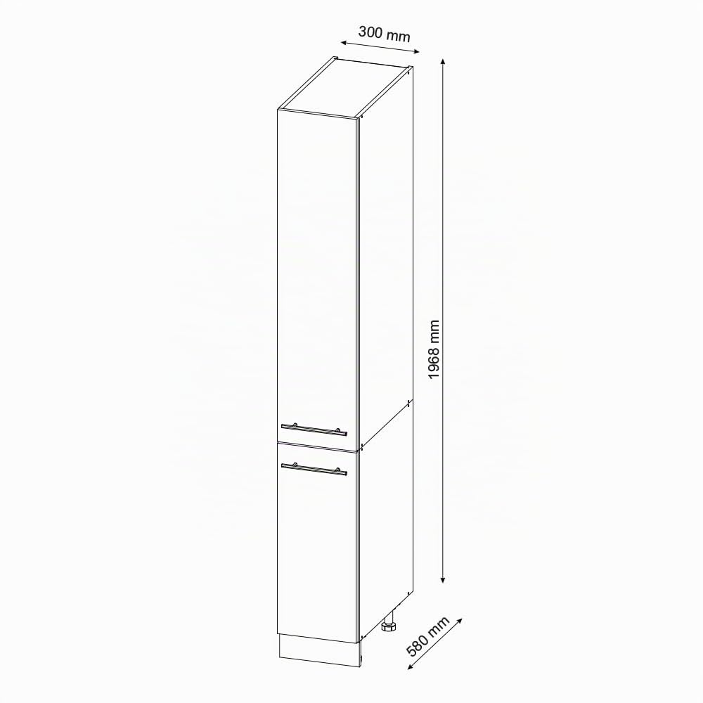 Vicco Meuble Haute de Cuisine Fame-Line, Anthracite Haute Brillance, 30cm, à Combiner avec d'autres modules de la série Fame-Line