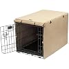 X-ZONE PET Abdeckung für Hundekäfige, Doppeltür, Polyester, passend für 61/76 / 91/107 / 121,9 cm Drahtkäfig, 61 cm, Hellbraun…