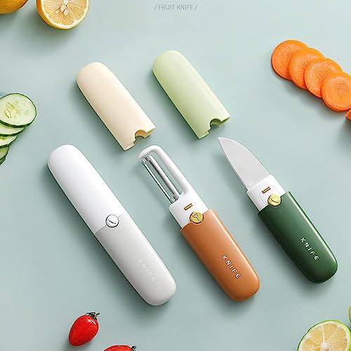 Image of Multi-Functional Vegetable Peeler for Kitchen | Stainless Steel Peeler with Wooden Handle & Bottle Opener | Single Blade for Fruits and Vegetables | 1 Piece (2 in 1 Peeler & Knife)