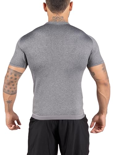 Kewlioo Men's Sauna Suit Shirt - Heat Trapping Sweat Compression Vest, Shapewear Top for Men, Sweat More & Look Great, Gym Workout Exercise Versatile Heat Shaper Jacket (Heather Grey, L)