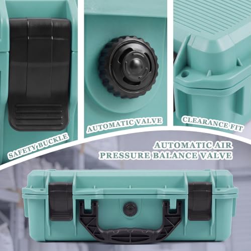 Image of Relaxweex 13 x 9.5 x 4.1 Inch Hard Case, Stripe Shell, Light Green