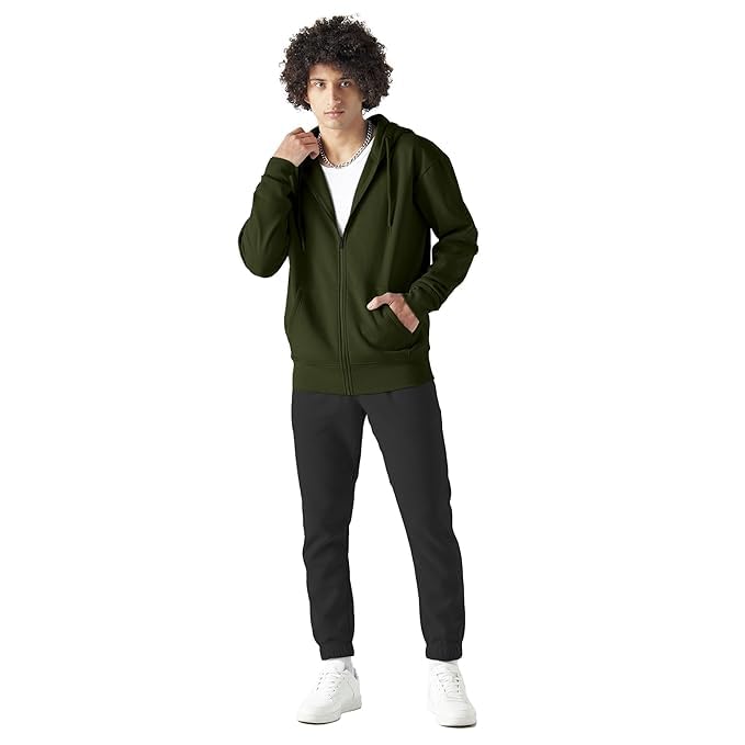 Image of FUNKY MONKEY Men's Full Zip Hoodie Sweatshirt | Soft Warm Fleece | Hooded Jacket | Loose Fit | Casual, Gym & Travel Winter Wear