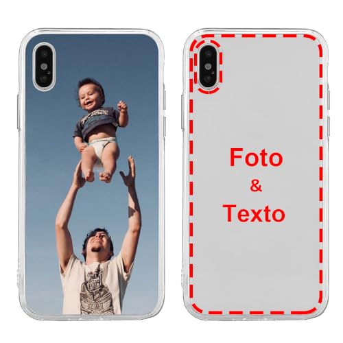 Ya en manzanajugosa.com: MXCUSTOM Funda Personalizada para Apple iPhone XS MAX, Carcasa Personalizado Telefono movil Transparente Blando TPU con Foto Imagen Texto Disena (FXT-CR-P1)