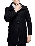 SSLR Men's British Single Breasted Slim Wool Coat