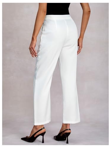 Women's Straight Leg Dress Pants High Waisted Work Office Trousers with Pockets3