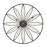  Horloge Murale Pendule Murale 19.6 Pouces Horloge Murale Silencieuse Ronde En Métal Horloge Murale Moderne Décor À La Maison Pour La Maison Loft Salon Pendule Murale Cuisine ( Color : Black , Size : 5