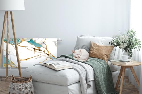 Tapis design pour radiateurs cache magnétique 110x60 cm marbre texturé