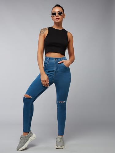 Image of Dolce Crudo Distressed High Rise Skinny Jeans for Women