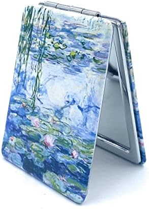 Aeisage Small Hand Mirror Rectangular Compact Magnifying Mirror Mini Pocket Mirror Purse Mirror Compact Travel Mirror Water Lilies Gifts for Women Monet